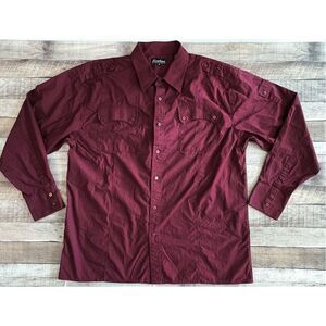 Knockout Brand Men's Casual Button Down Shirt - Burgundy Maroon 3xl xxxl Rodeo